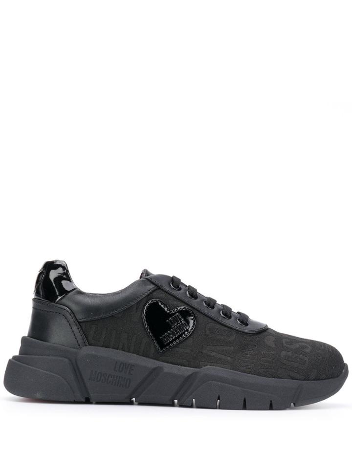 Love Moschino Wedge Heart Sneakers - Black