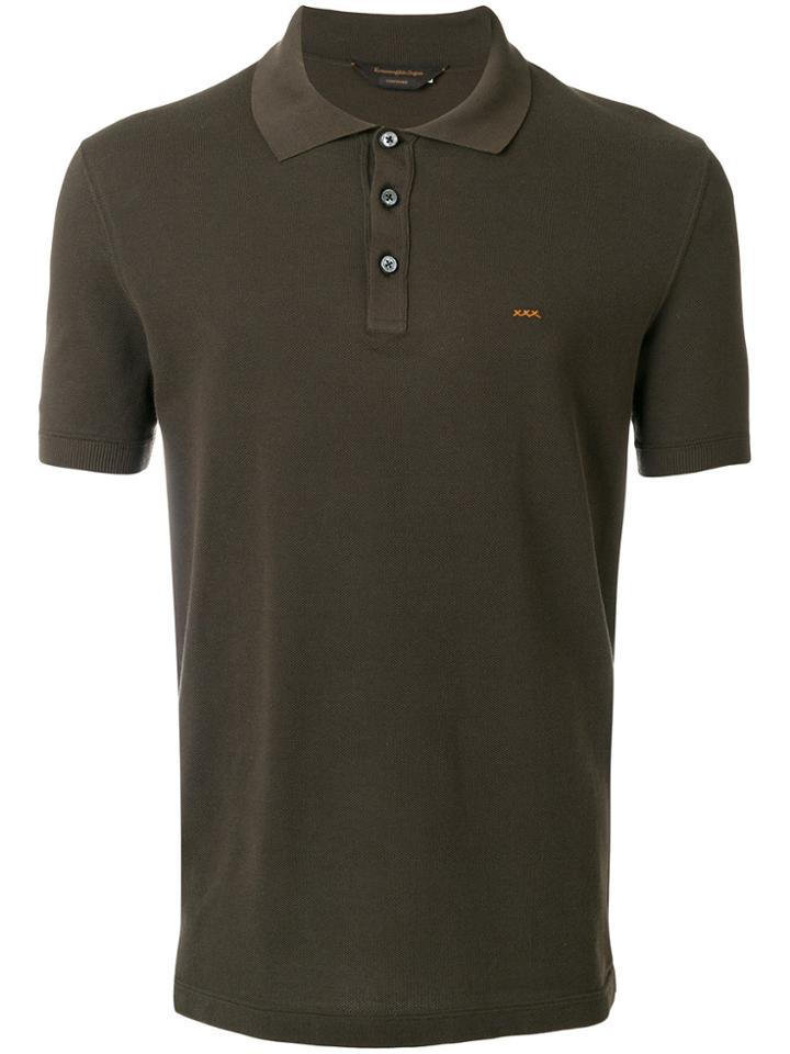 Ermenegildo Zegna Stitch Detail Polo Shirt - Green