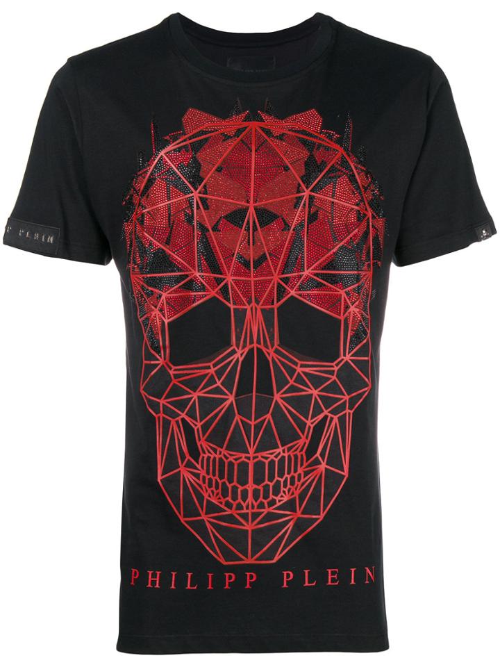 Philipp Plein Geometric Skull Print T-shirt - Black