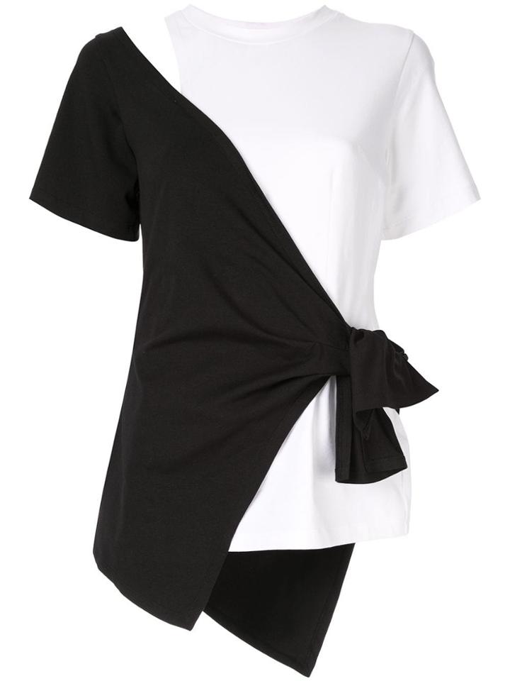 Goen.j Bicolour Wrap T-shirt - White