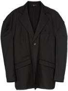 Edward Crutchley Oversized Wool Blazer - Black
