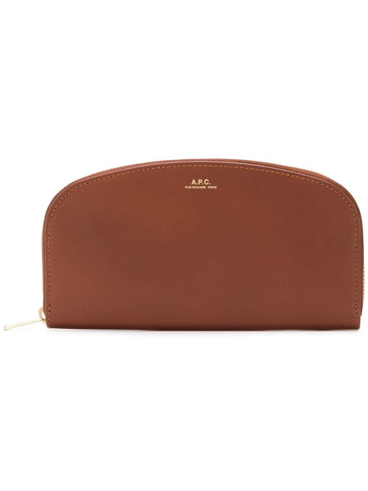 A.p.c. Zip Around Wallet - Brown