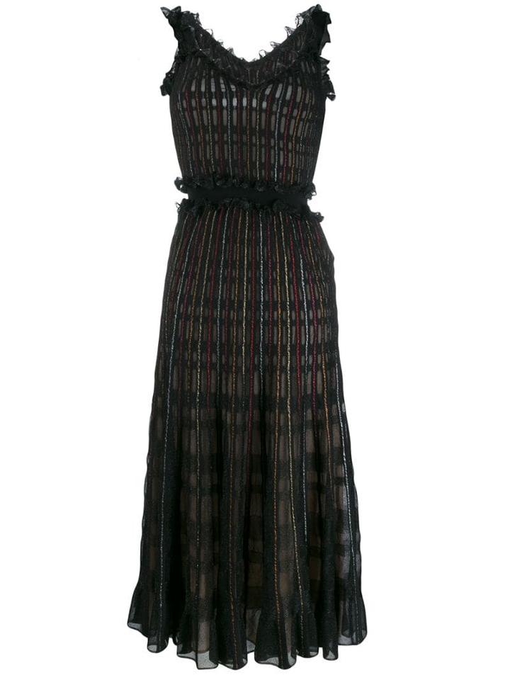 Alexander Mcqueen Sheer Ruched Dress - Black
