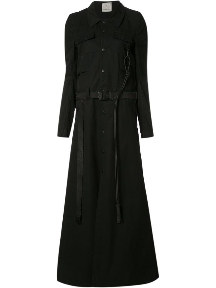 Anne Sofie Madsen Long Flared Coat, Women's, Size: Small, Black, Cotton