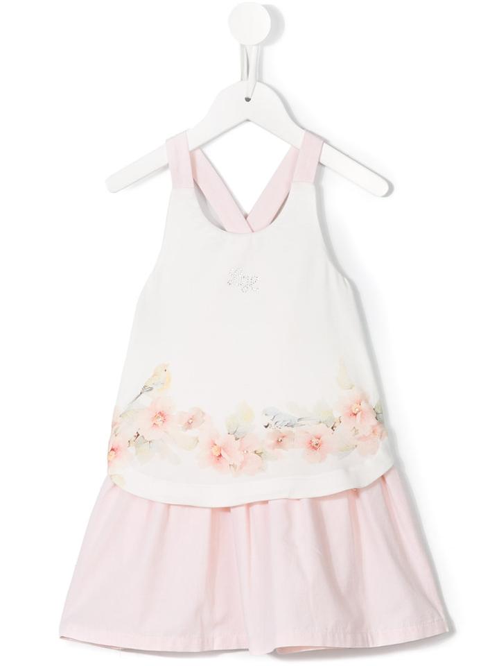 Lapin House - Floral Dress - Kids - Silk/cotton/spandex/elastane - 5 Yrs, White