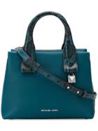 Michael Michael Kors Rollins Small Snake-embossed Satchel - Blue
