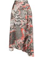 Rave Review Dragon Print Drape Skirt - Printed