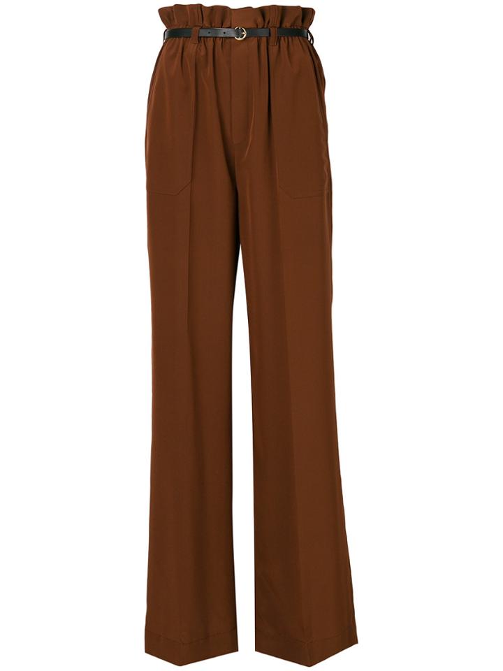 Chloé Wide Leg High-waisted Trousers - Brown