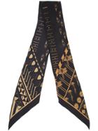 Rockins 'rockins' Printed Skinny Scarf - Black