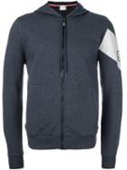 Moncler Gamme Bleu Chevron Print Hoodie, Men's, Size: Medium, Grey, Cotton