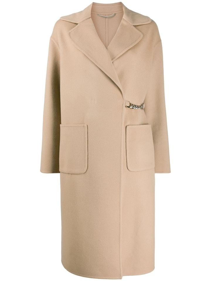 Ermanno Scervino Chain Fastened Midi Coat - Neutrals