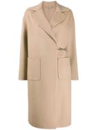 Ermanno Scervino Chain Fastened Midi Coat - Neutrals