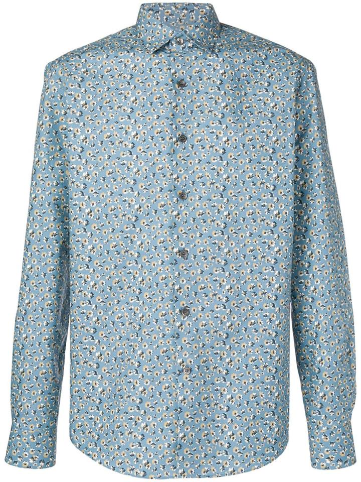 Salvatore Ferragamo Floral Print Shirt - Blue