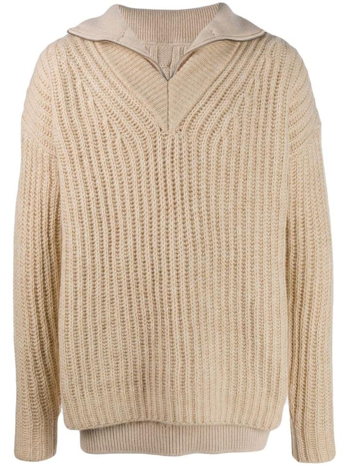 Jacquemus Chunky Knit Layered-look Jumper - Neutrals
