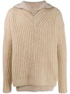 Jacquemus Chunky Knit Layered-look Jumper - Neutrals