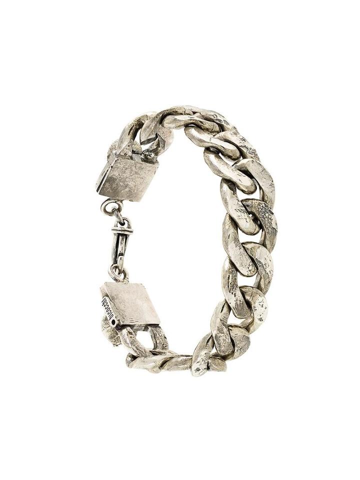Emanuele Bicocchi Thick Cable Bracelet, Men's, Size: Large, Silver