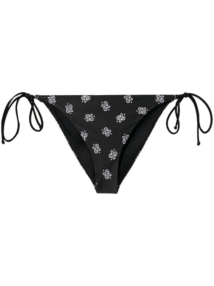 Saint Laurent Paisley Print Bikini Bottoms - Black