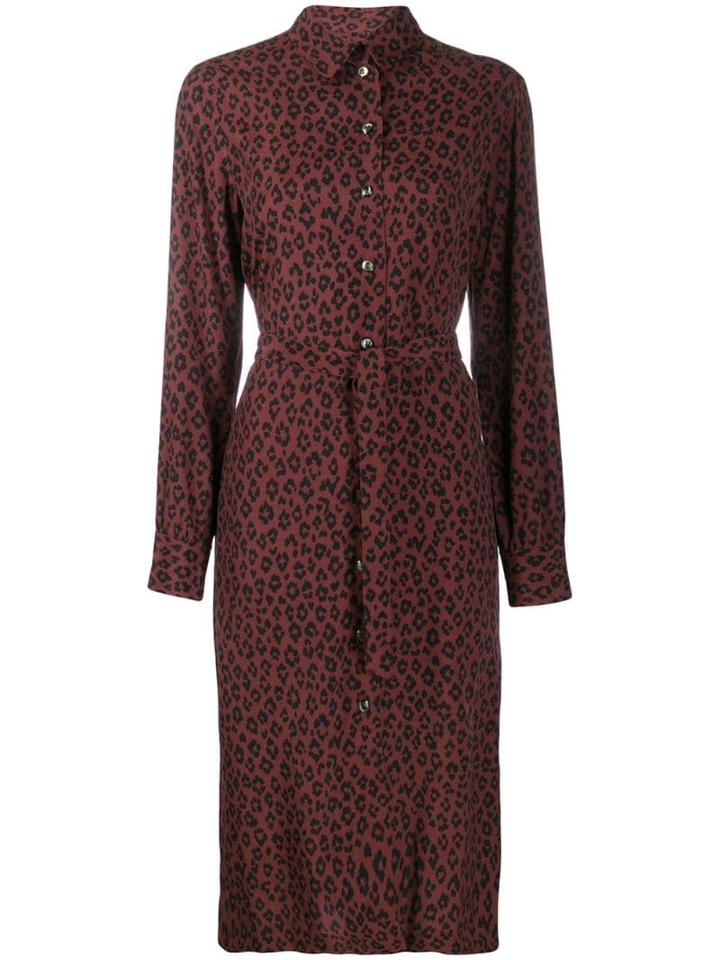A.p.c. Leopard Print Shirt Dress - Brown
