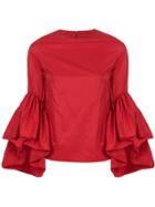 Marques'almeida Flute Sleeve Top - Red