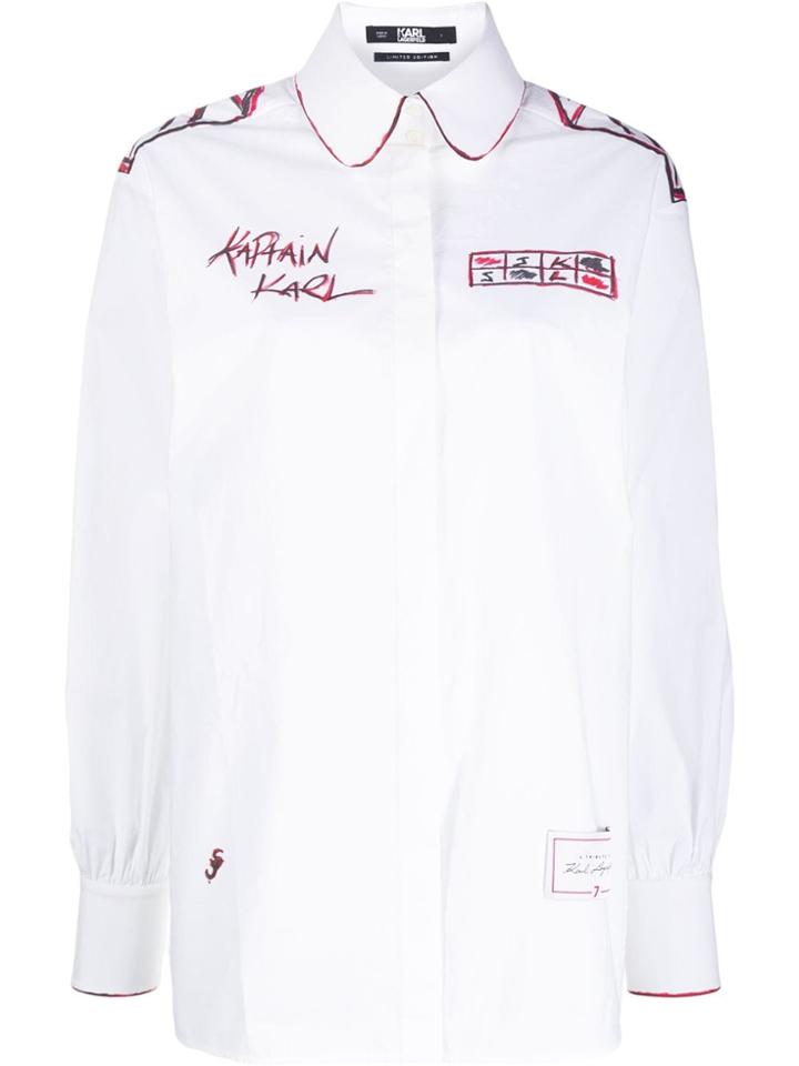 Karl Lagerfeld Tribute Shirt By Sébastien Jondeau - White