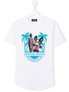 Dsquared2 Kids Surfing Beach T-shirt, Boy's, Size: 14 Yrs, White