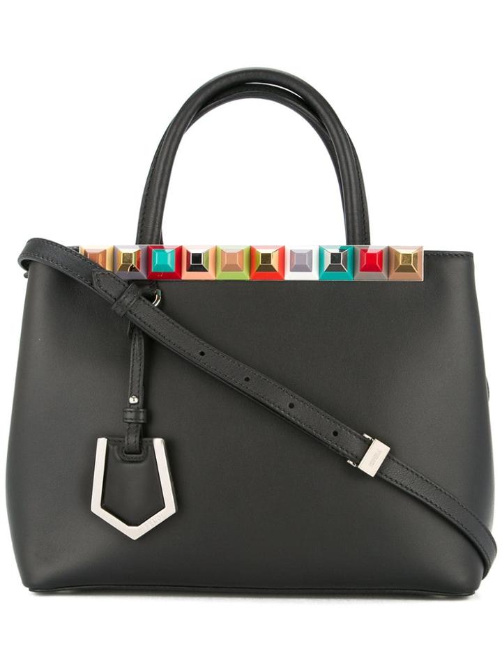 Fendi Vintage Fendi Petite 2jours Rainbow Studs 2way Hand Bag - Black
