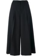 Twin-set Wide Leg Cropped Pants, Women's, Size: Medium, Black, Polyester/spandex/elastane/wool