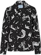 Prada Mermaid Printed Poplin Shirt - Black