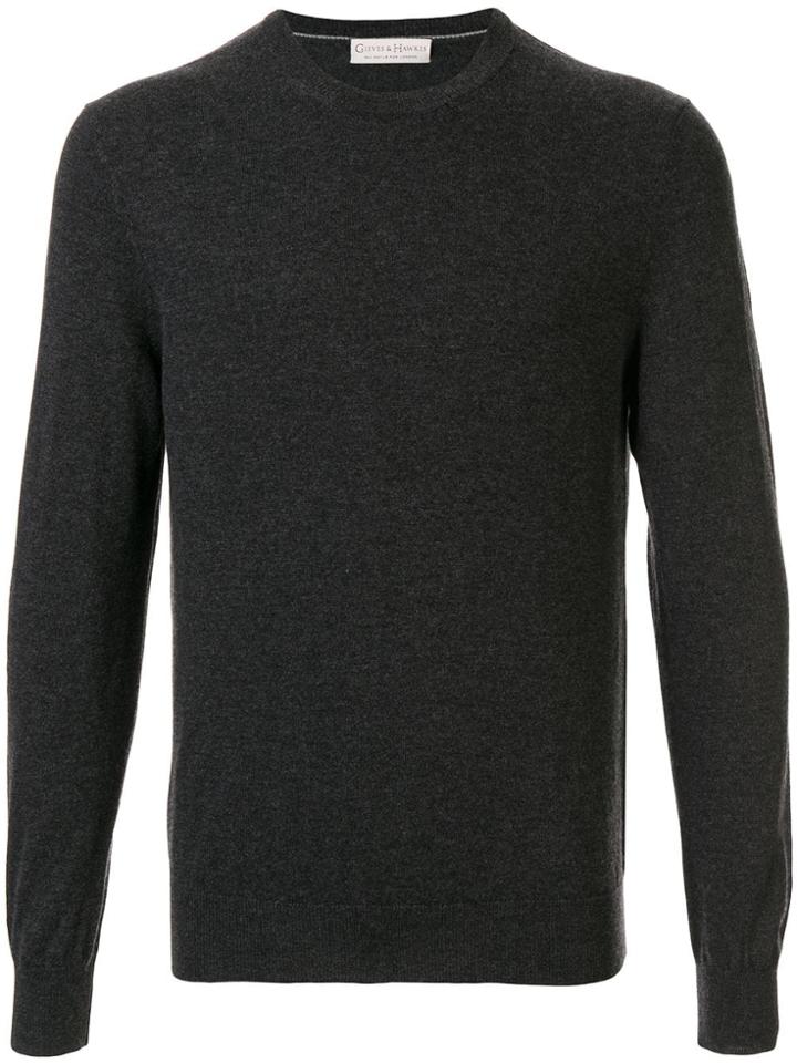 Gieves & Hawkes Long Sleeve Knit Jumper - Brown