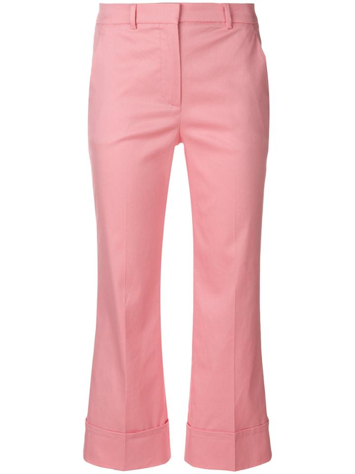 L'autre Chose Flared Cropped Trousers - Pink & Purple