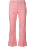 L'autre Chose Flared Cropped Trousers - Pink & Purple