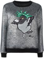 Kenzo Liberty Pigeon Embroidered Sweatshirt, Size: Xs, Grey, Cotton/acrylic/metallic Fibre