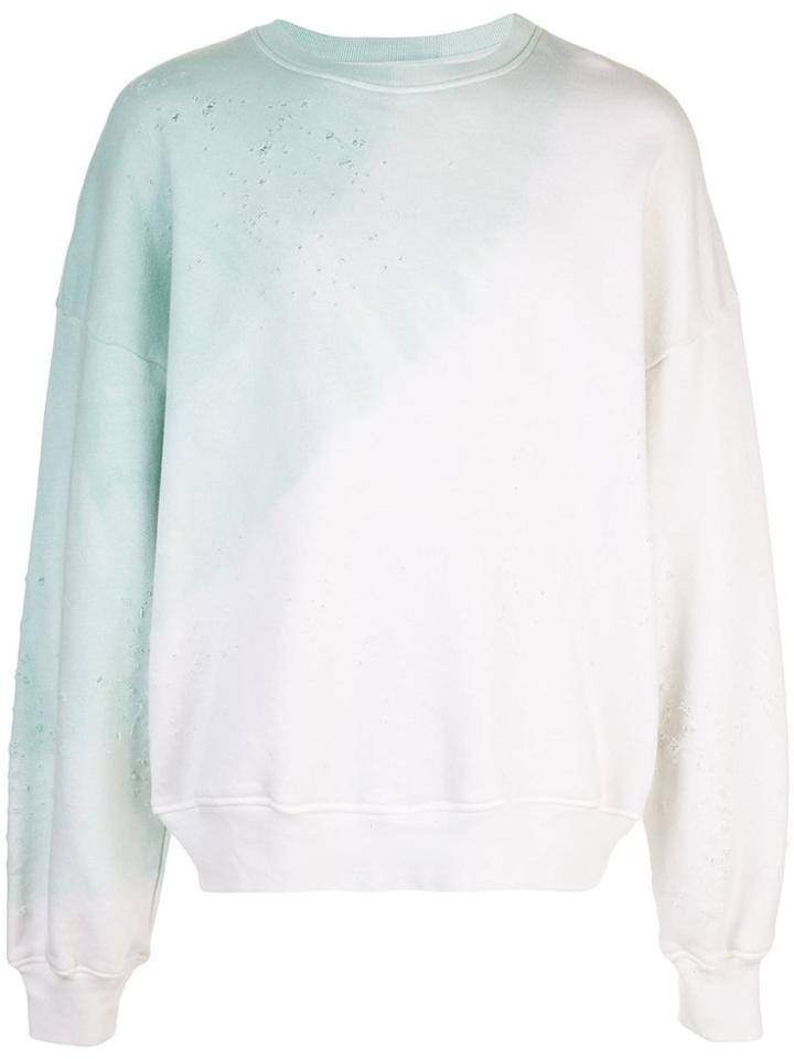 Amiri Gradient Effect Distressed Sweatshirt - Blue