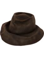 Horisaki Design & Handel - Wrinkled Fedora Hat - Women - Rabbit Fur Felt - 55, Brown, Rabbit Fur Felt