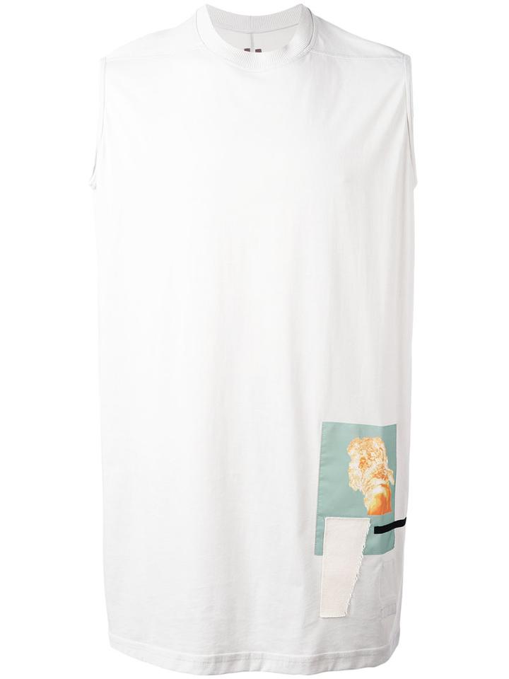 Rick Owens Drkshdw - Lateral Patches Sleeveless T-shirt - Men - Cotton - M, Grey, Cotton