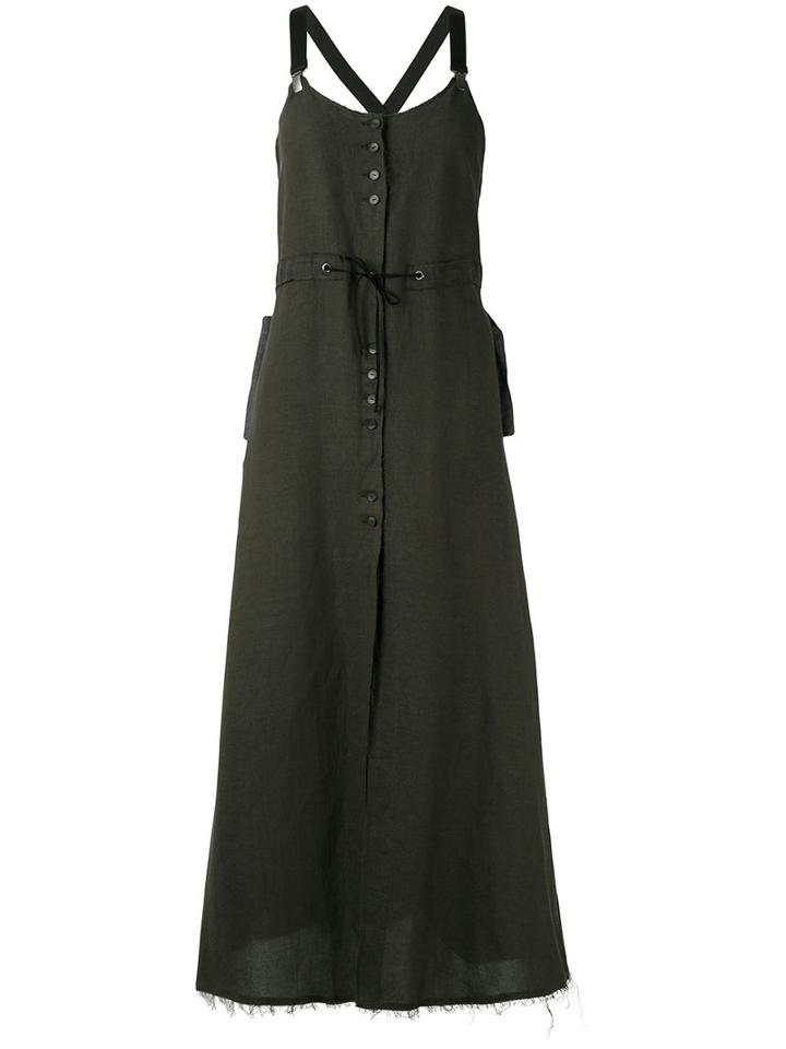 Damir Doma - Tie Fastened Dress - Women - Linen/flax/viscose - S, Green, Linen/flax/viscose