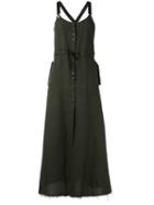 Damir Doma - Tie Fastened Dress - Women - Linen/flax/viscose - S, Green, Linen/flax/viscose