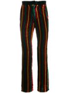 Jean Paul Gaultier Vintage Velvet Stripped Trousers - Red