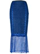 Sheer Fish-tail Pencil Skirt - Women - Polyamide/viscose/polyimide - 42, Blue, Polyamide/viscose/polyimide, Daizy Shely
