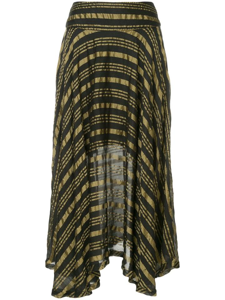 Kitx Draped Gold Stripe Skirt - Nude & Neutrals