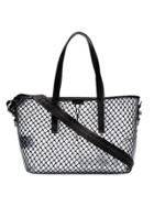 Off-white Black Netted Pvc Leather Trim Tote Bag