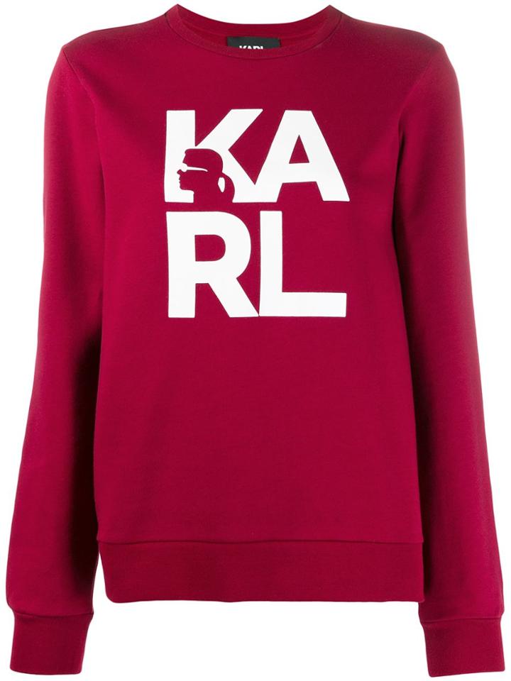 Karl Lagerfeld Karl Square Logo Sweashirt - Red