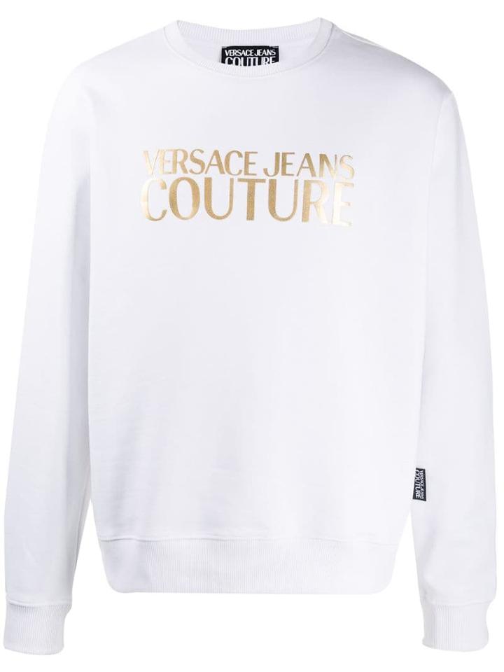 Versace Jeans Couture Metallic Logo Jumper - White