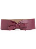 Muveil - Bow Detail Belt - Women - Calf Leather - One Size, Red, Calf Leather