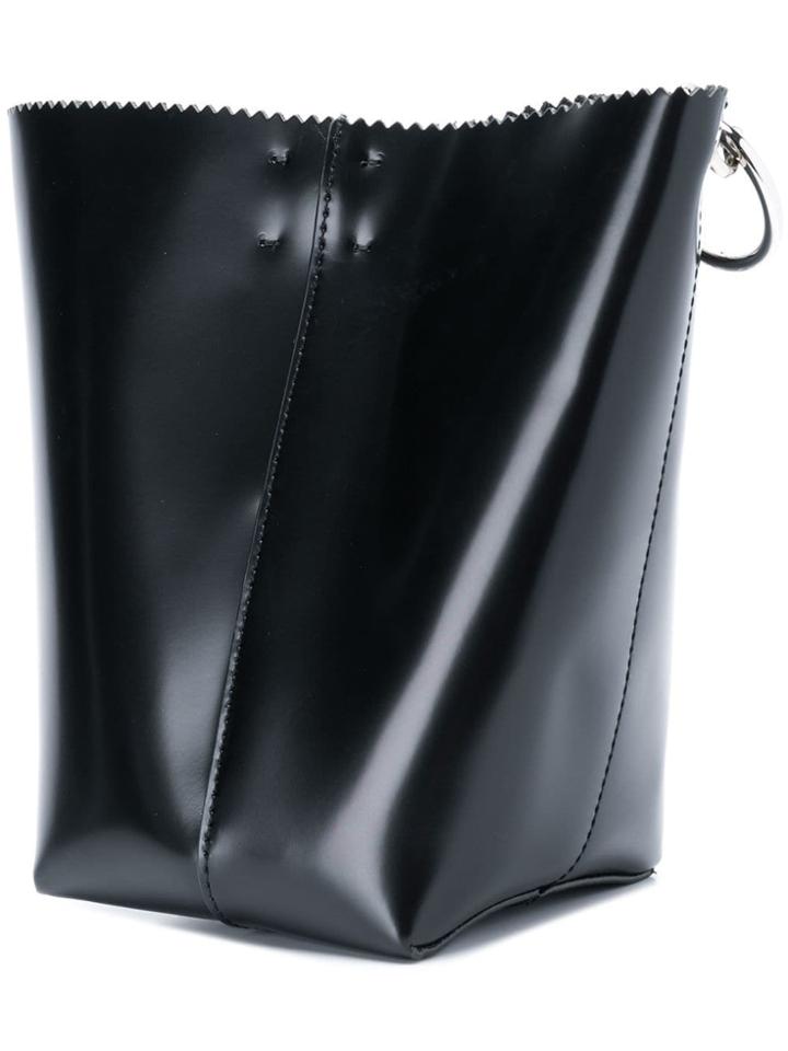 Kara Chain-link Bucket Tote - Black