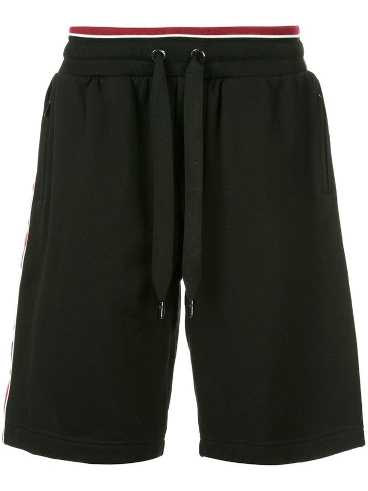 Dolce & Gabbana Side-stripe Drawstring Shorts - Black
