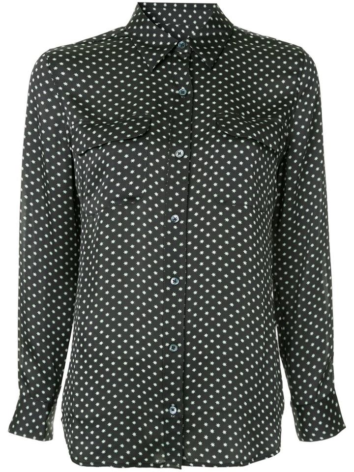 Equipment Star Print Slim Shirt - Black