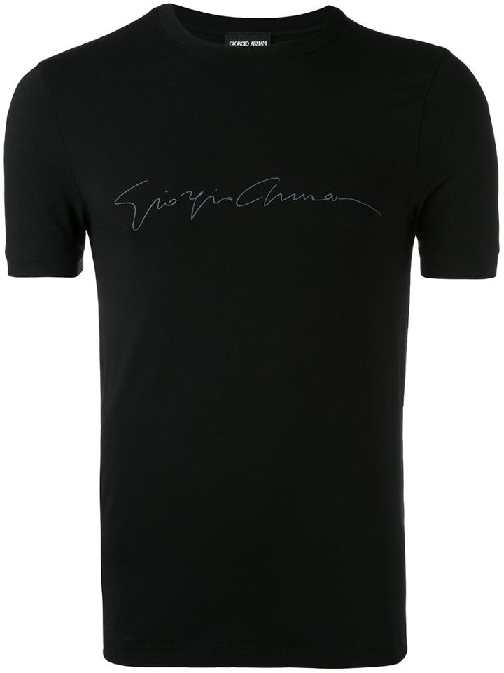 Giorgio Armani - Classic T-shirt - Men - Spandex/elastane/viscose - 50, Black, Spandex/elastane/viscose