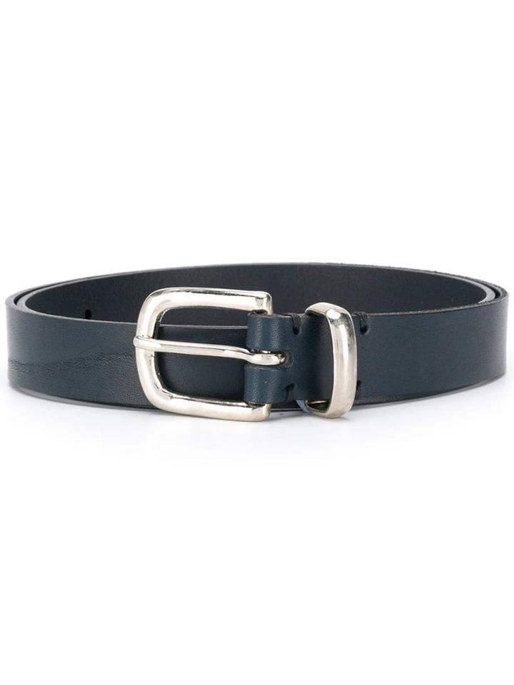 Oliver Spencer Metal Buckle Leather Belt - Blue