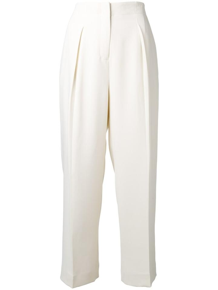 Elizabeth And James Straight Trousers, Women's, Size: 4, White, Polyester/polyurethane/spandex/elastane